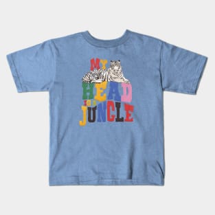 My Head Is A Jungle - Tiger Colorful Type Kids T-Shirt